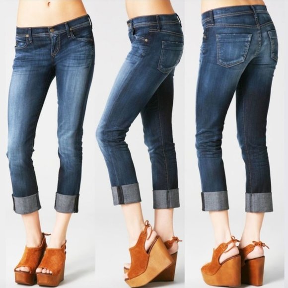 Citizens of Humanity COH Dani Cropped Straight Leg Jeans Cuffed Size 26 EUC - Picture 1 of 12